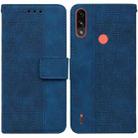 For Motorola Moto E7 Power/E7i Power Geometric Embossed Leather Phone Case(Blue) - 1