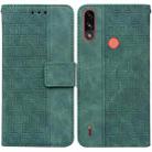 For Motorola Moto E7 Power/E7i Power Geometric Embossed Leather Phone Case(Green) - 1