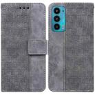 For Motorola Moto Edge 20 Geometric Embossed Leather Phone Case(Grey) - 1