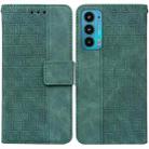 For Motorola Moto Edge 20 Geometric Embossed Leather Phone Case(Green) - 1