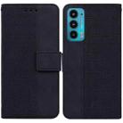 For Motorola Moto Edge 20 Geometric Embossed Leather Phone Case(Black) - 1