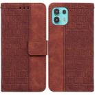 For Motorola Moto Edge 20 Lite/20 Fusion Geometric Embossed Leather Phone Case(Brown) - 1