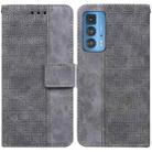 For Motorola Moto Edge 20 Pro Geometric Embossed Leather Phone Case(Grey) - 1