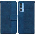 For Motorola Moto Edge 20 Pro Geometric Embossed Leather Phone Case(Blue) - 1