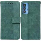 For Motorola Moto Edge 20 Pro Geometric Embossed Leather Phone Case(Green) - 1