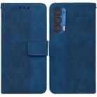 For Motorola Moto Edge 2021 Geometric Embossed Leather Phone Case(Blue) - 1
