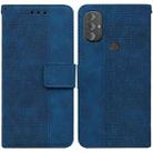 For Motorola Moto G Power 2022 Geometric Embossed Leather Phone Case(Blue) - 1