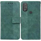 For Motorola Moto G Power 2022 Geometric Embossed Leather Phone Case(Green) - 1