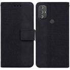 For Motorola Moto G Power 2022 Geometric Embossed Leather Phone Case(Black) - 1