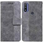 For Motorola Moto G Pure Geometric Embossed Leather Phone Case(Grey) - 1