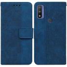 For Motorola Moto G Pure Geometric Embossed Leather Phone Case(Blue) - 1