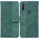 For Motorola Moto G Pure Geometric Embossed Leather Phone Case(Green) - 1