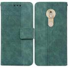 For Motorola Moto G7 Play EU Version Geometric Embossed Leather Phone Case(Green) - 1