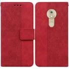 For Motorola Moto G7 Play EU Version Geometric Embossed Leather Phone Case(Red) - 1