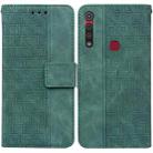 For Motorola Moto G8 Play / One Macro Geometric Embossed Leather Phone Case(Green) - 1