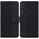 For Motorola Moto G8 Plus Geometric Embossed Leather Phone Case(Black) - 1