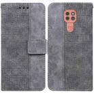 For Motorola Moto G9 Play / E7 Plus Geometric Embossed Leather Phone Case(Grey) - 1