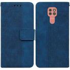 For Motorola Moto G9 Play / E7 Plus Geometric Embossed Leather Phone Case(Blue) - 1