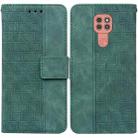 For Motorola Moto G9 Play / E7 Plus Geometric Embossed Leather Phone Case(Green) - 1