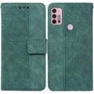 For Motorola Moto G30 / G20 / G10 / G10 Power Geometric Embossed Leather Phone Case(Green) - 1