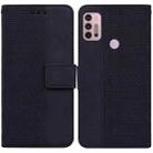 For Motorola Moto G30 / G20 / G10 / G10 Power Geometric Embossed Leather Phone Case(Black) - 1