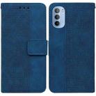 For Motorola Moto G31 / G41 Geometric Embossed Leather Phone Case(Blue) - 1