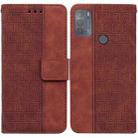 For Motorola Moto G50 Geometric Embossed Leather Phone Case(Brown) - 1