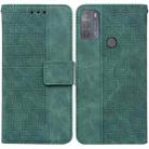 For Motorola Moto G50 Geometric Embossed Leather Phone Case(Green) - 1