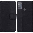 For Motorola Moto G50 Geometric Embossed Leather Phone Case(Black) - 1