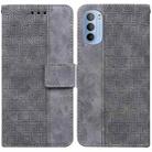 For Motorola Moto G51 Geometric Embossed Leather Phone Case(Grey) - 1