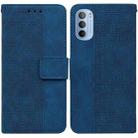 For Motorola Moto G51 Geometric Embossed Leather Phone Case(Blue) - 1