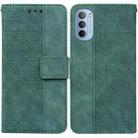 For Motorola Moto G51 Geometric Embossed Leather Phone Case(Green) - 1