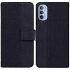 For Motorola Moto G51 Geometric Embossed Leather Phone Case(Black) - 1