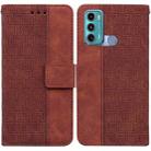 For Motorola Moto G60 / G40 Fusion Geometric Embossed Leather Phone Case(Brown) - 1