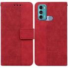 For Motorola Moto G60 / G40 Fusion Geometric Embossed Leather Phone Case(Red) - 1