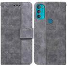 For Motorola Moto G71 Geometric Embossed Leather Phone Case(Grey) - 1