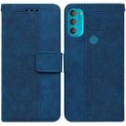 For Motorola Moto G71 Geometric Embossed Leather Phone Case(Blue) - 1