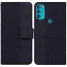 For Motorola Moto G71 Geometric Embossed Leather Phone Case(Black) - 1