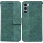 For Motorola Moto G200 5G / Edge S30 Geometric Embossed Leather Phone Case(Green) - 1