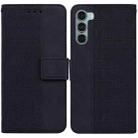 For Motorola Moto G200 5G / Edge S30 Geometric Embossed Leather Phone Case(Black) - 1