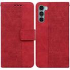 For Motorola Moto G200 5G / Edge S30 Geometric Embossed Leather Phone Case(Red) - 1