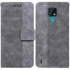 For Motorola Moto E7 Geometric Embossed Leather Phone Case(Grey) - 1