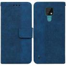 For Motorola Moto E7 Geometric Embossed Leather Phone Case(Blue) - 1