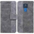 For Motorola Moto G Play 2021 Geometric Embossed Leather Phone Case(Grey) - 1