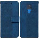 For Motorola Moto G Play 2021 Geometric Embossed Leather Phone Case(Blue) - 1