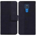 For Motorola Moto G Play 2021 Geometric Embossed Leather Phone Case(Black) - 1