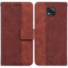 For Motorola Moto G Power 2021 Geometric Embossed Leather Phone Case(Brown) - 1