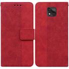 For Motorola Moto G Power 2021 Geometric Embossed Leather Phone Case(Red) - 1