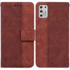 For Motorola Moto G Stylus 2021 Geometric Embossed Leather Phone Case(Brown) - 1