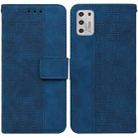 For Motorola Moto G Stylus 2021 Geometric Embossed Leather Phone Case(Blue) - 1